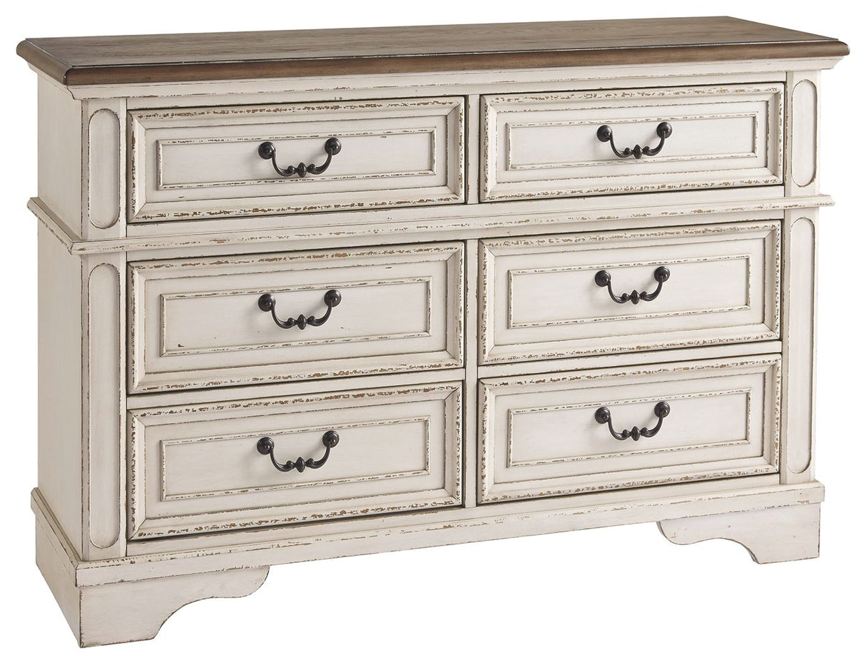 Realyn - Dresser, Mirror White Dressers 6 Drawers by Signature Design by Ashley® | Bel Furniture
