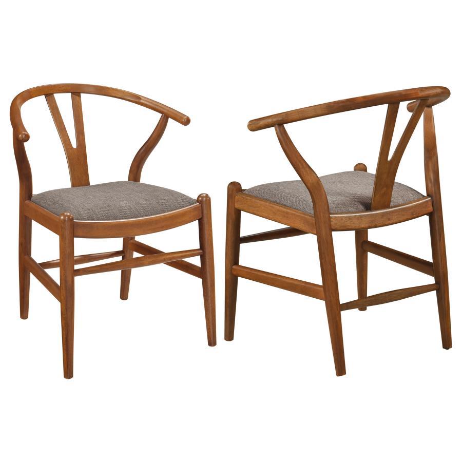 Dinah - Wood Wishbone Dining Side Chair (Set of 2) - Walnut by Coaster Fine Furniture | Bel Furniture