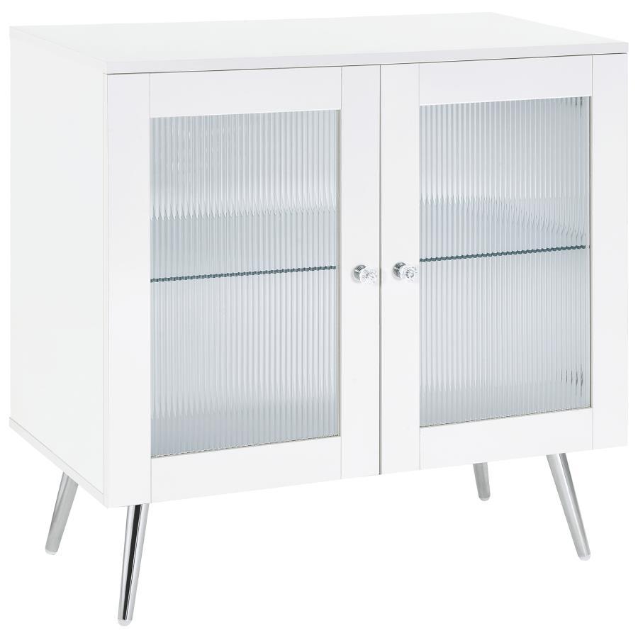 Nieta - 2 Door Engineered Wood Accent Cabinet - White High Gloss by Coaster Fine Furniture | Bel Furniture