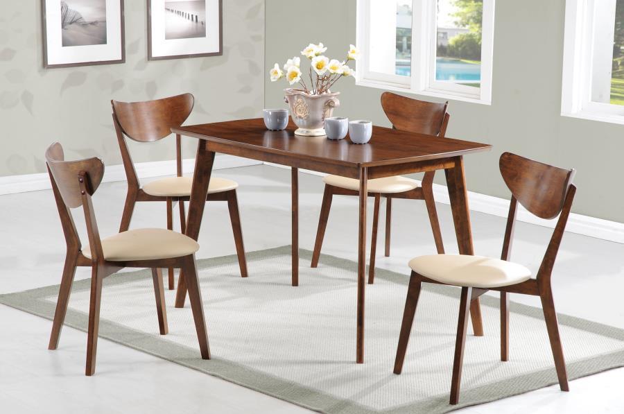 Kersey - 5 Piece Rectangular Dining Table Set - Chestnut by CoasterEssence | Bel Furniture