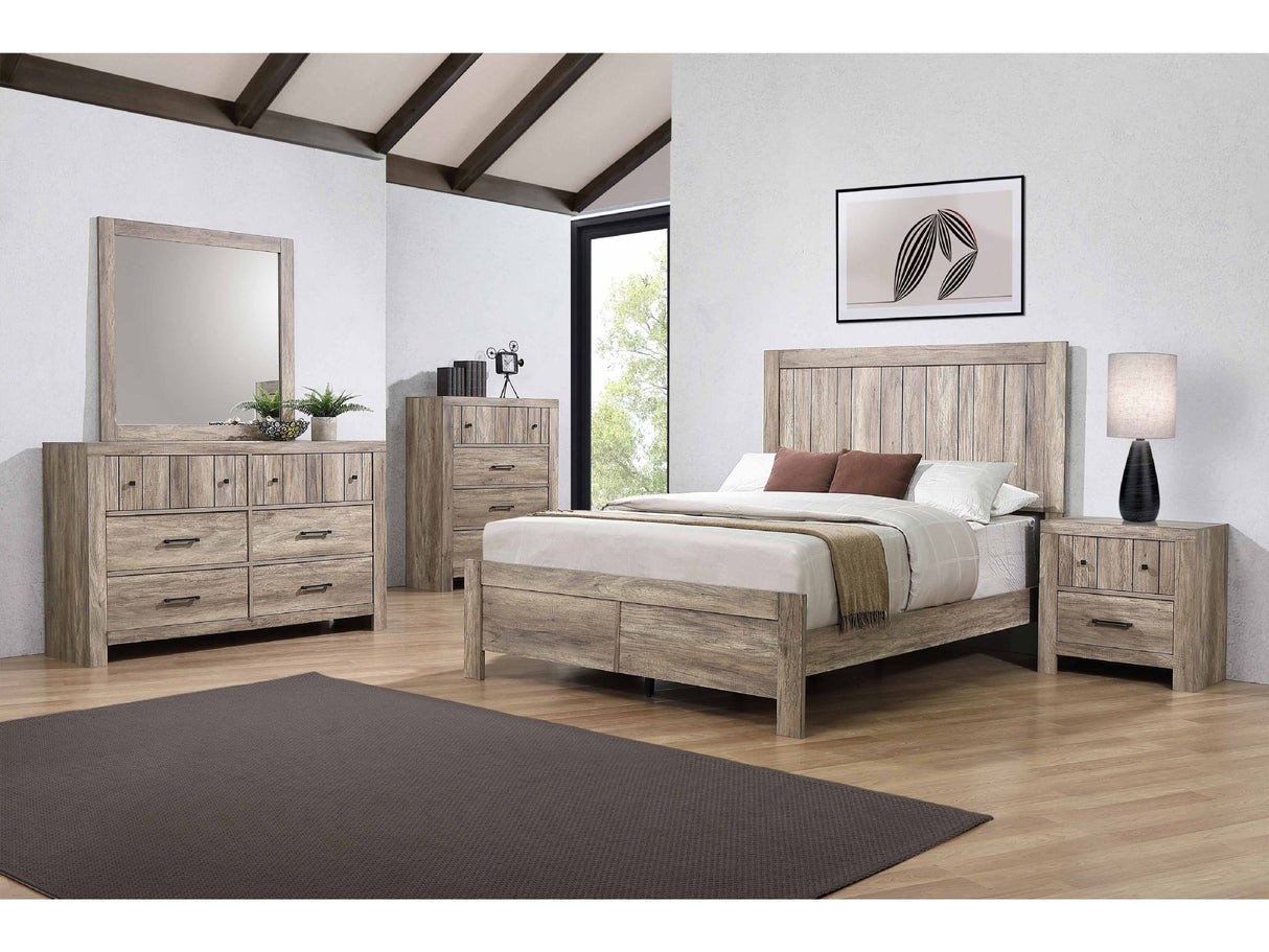 Modern Rustic 5-Drawer Chest with Distressed Wood Finish by Mollai Collections | Bel Furniture