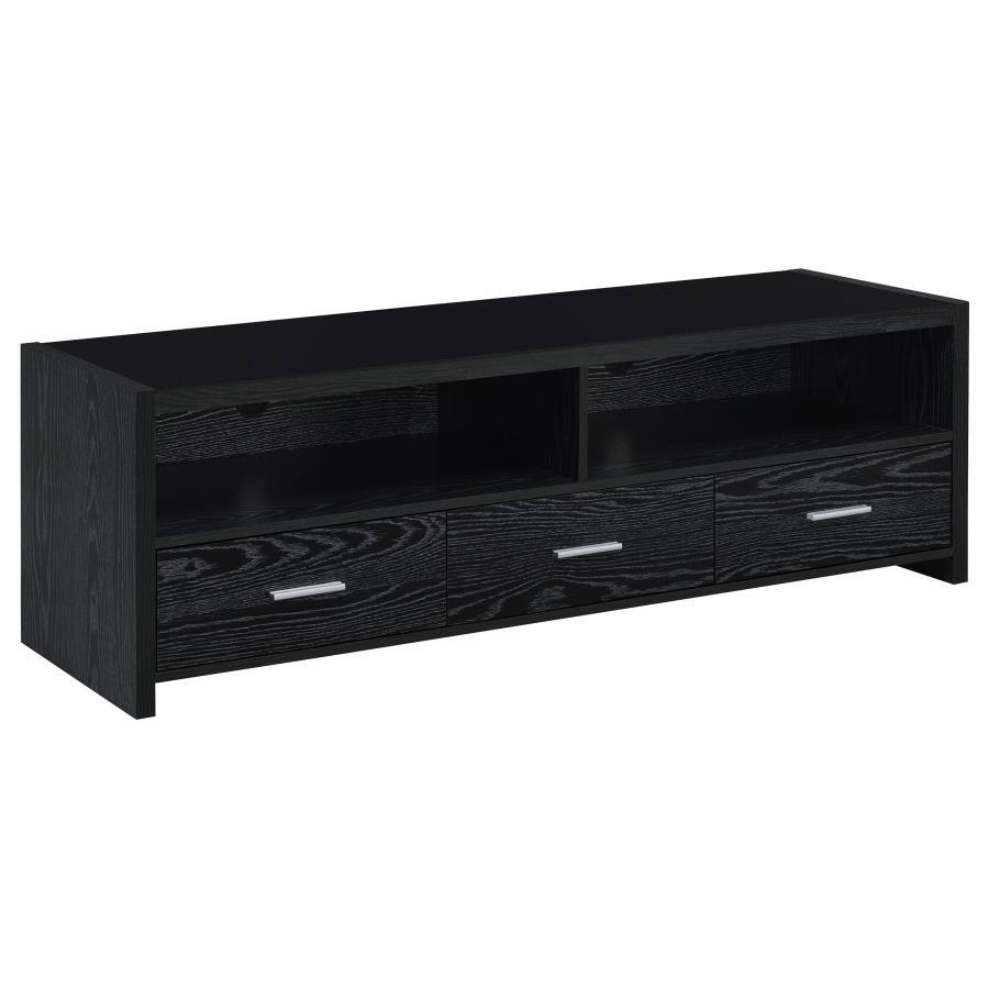 Alton - 3-drawer Black Oak TV Console Black 61"W x 18"D x 20"H by CoasterEssence | Bel Furniture