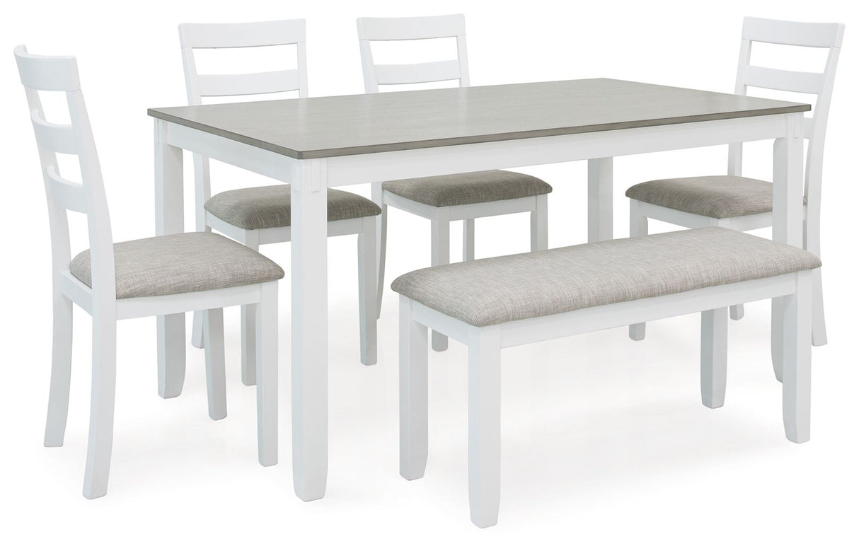 Stonehollow - White / Gray - Rectangular Drm Table Set (Set of 6) by Signature Design by Ashley® | Bel Furniture