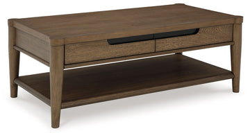 Roanhowe - Brown - Rectangular Cocktail Table by Signature Design by Ashley® | Bel Furniture
