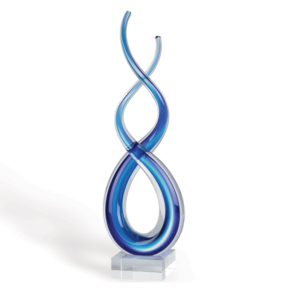 Contemporary Art Glass Centerpiece - Blue