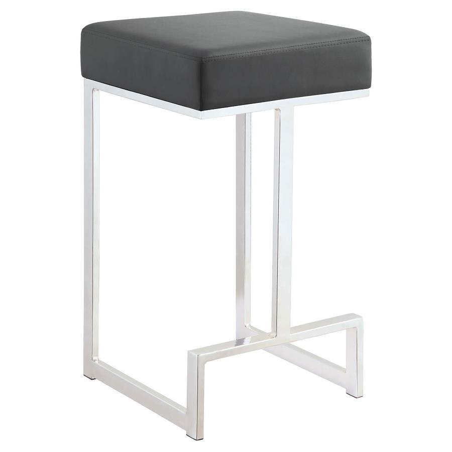 Gervase - Square Stool Dark Gray Counter Height (24"-27") by CoasterEveryday | Bel Furniture