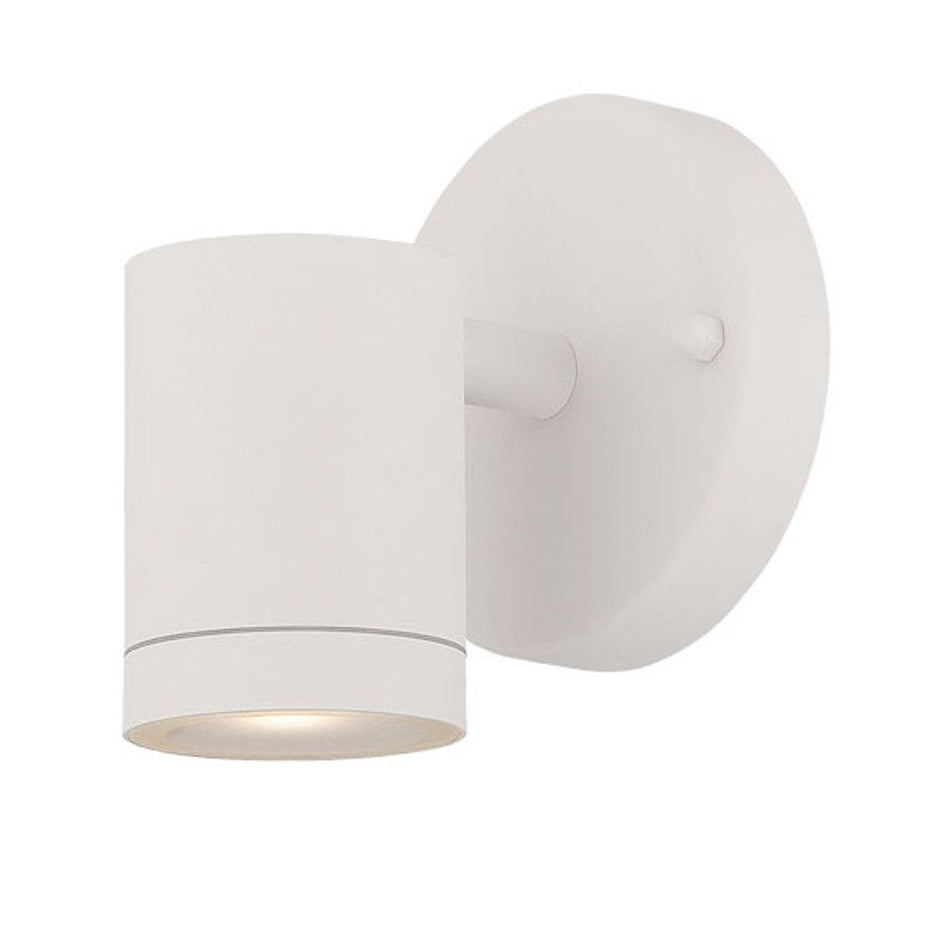 LED One Light Outdoor Can Shape Wall Sconce - White