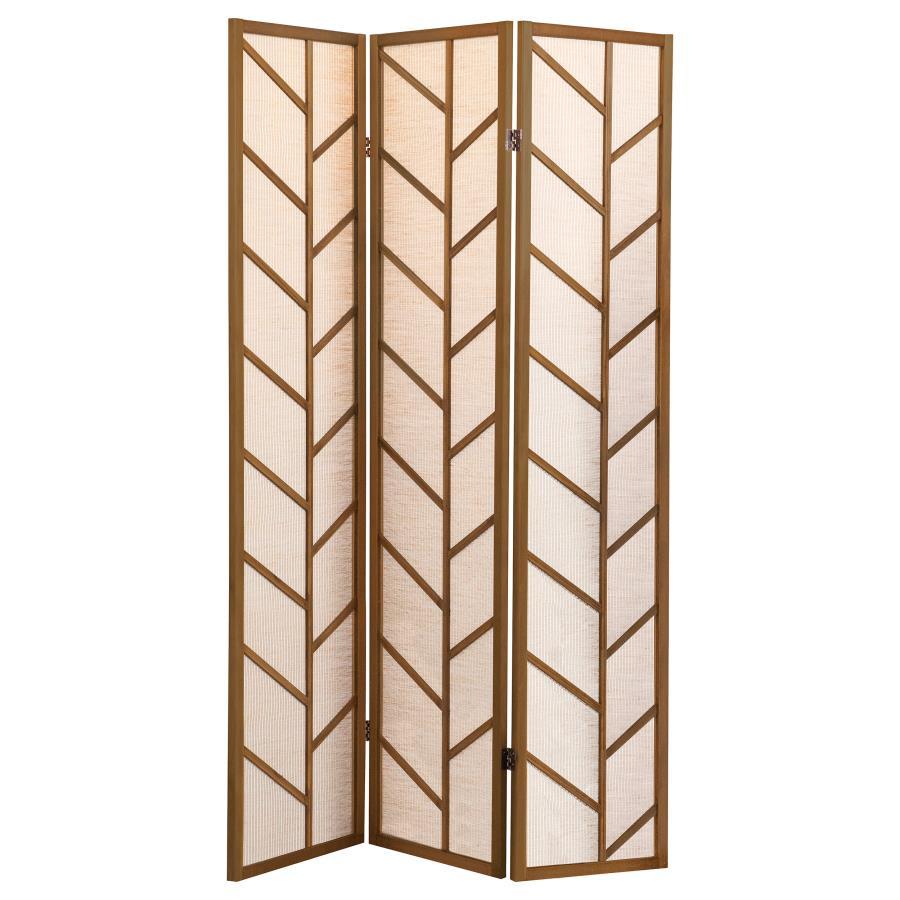 Mila - 3-Panel Room Divider Folding Shoji Screen - Walnut by CoasterEveryday | Bel Furniture