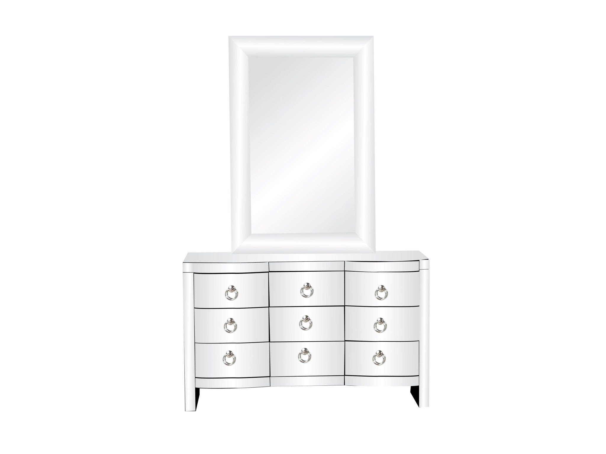 DRESSER AND MIRROR SET