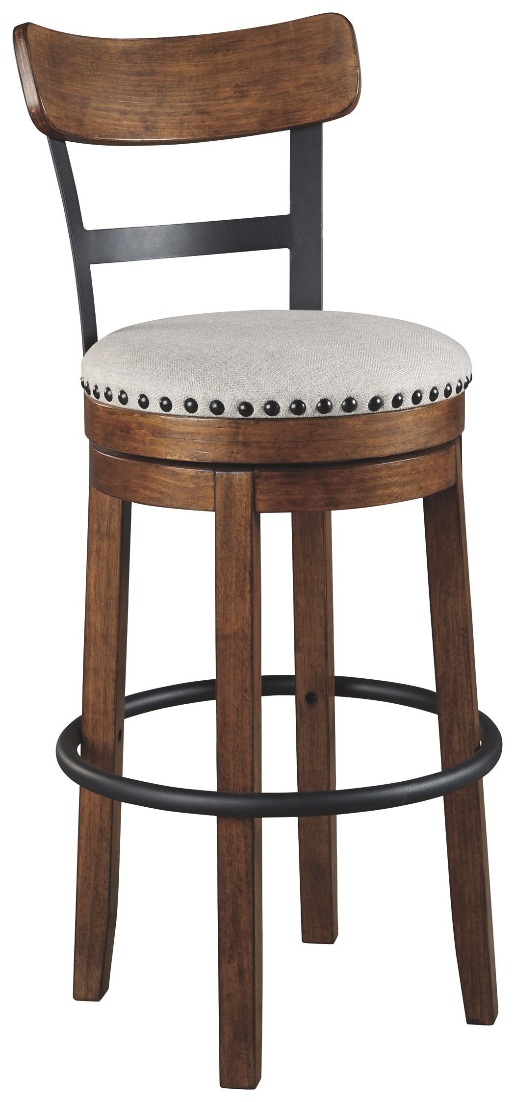 Valebeck - Tall Upholstered Swivel Barstool Dark Brown by Signature Design by Ashley® | Bel Furniture