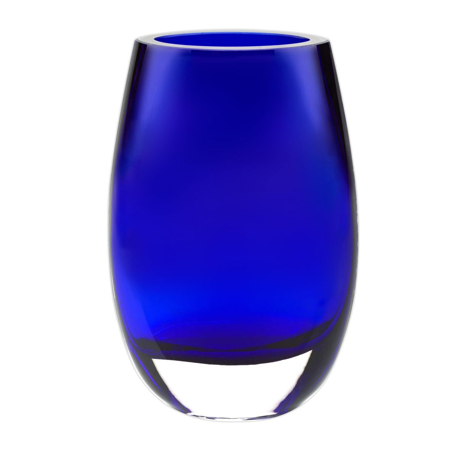 8 Mouth Blown Vase - Cobalt Blue - Crystal