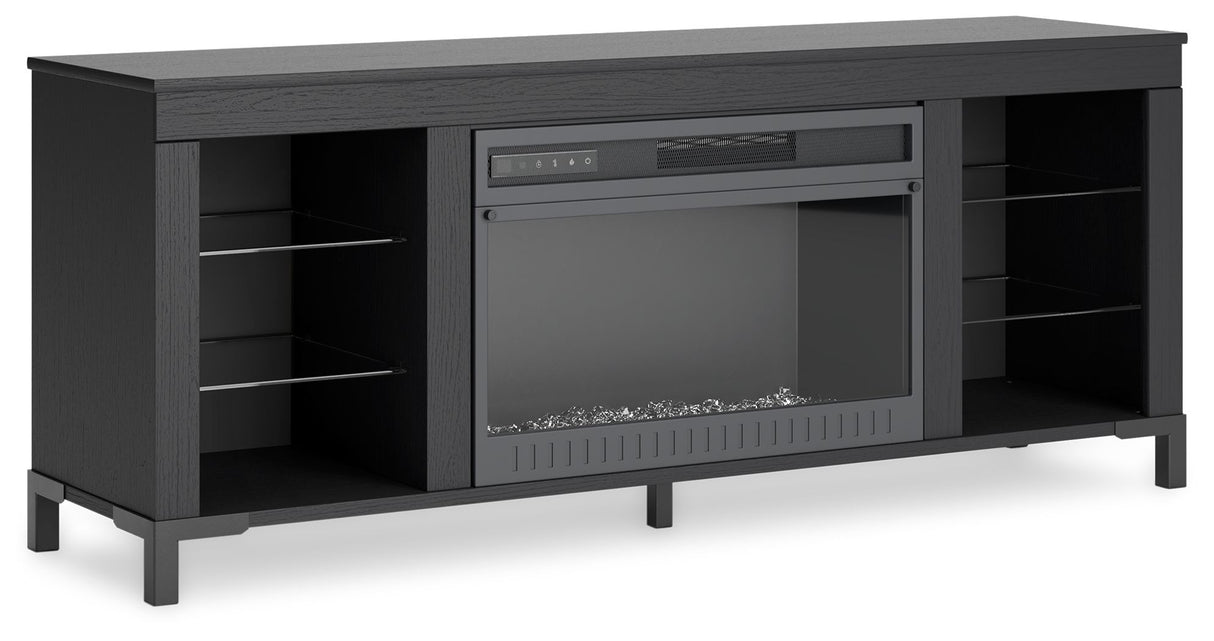 Cayberry - Black - TV Stand With Fireplace by Signature Design by Ashley® | Bel Furniture