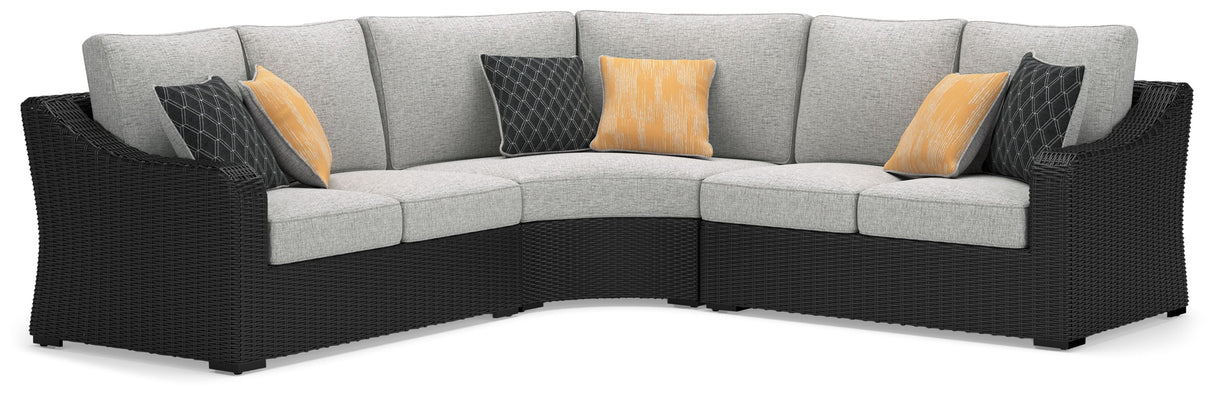 Beachcroft - Outdoor Sectional Black 3 Pc. Sectional by Signature Design by Ashley® | Bel Furniture