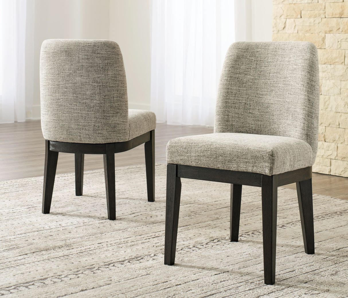 Burkhaus - Beige / Dark Brown - Dining UPH Side Chair (Set of 2) by Signature Design by Ashley® | Bel Furniture