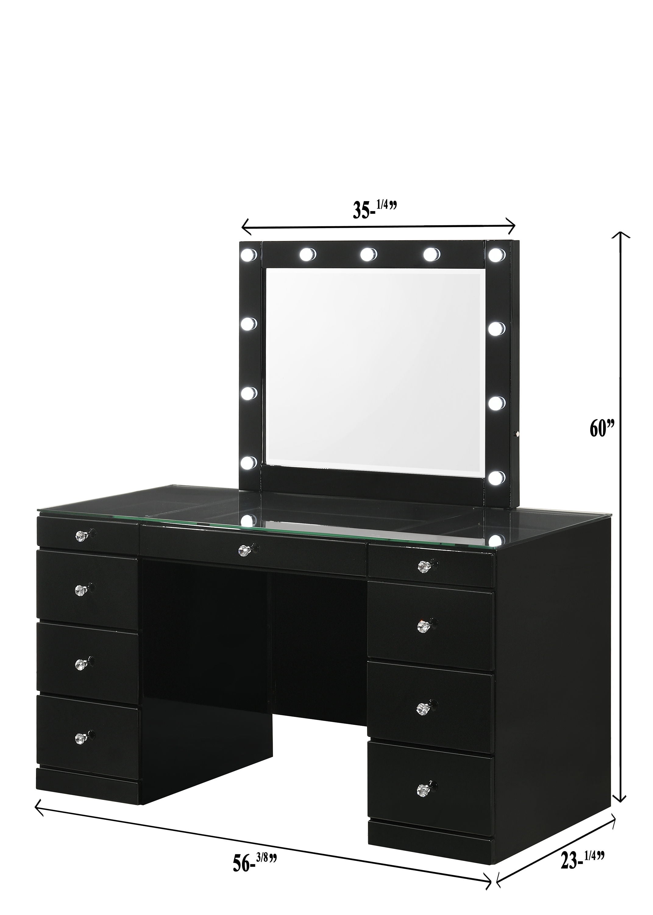 Avery - Vanity Mirror With Led - Black