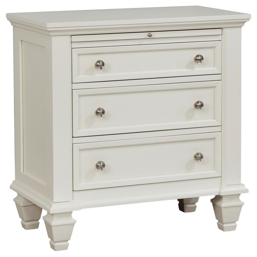 Sandy Beach - 3-drawer Nightstand White by CoasterEssence | Bel Furniture