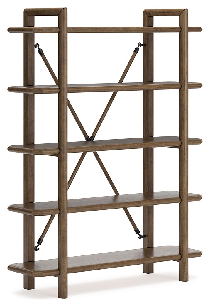 Roanhowe - Brown - Bookcase by Signature Design by Ashley® | Bel Furniture