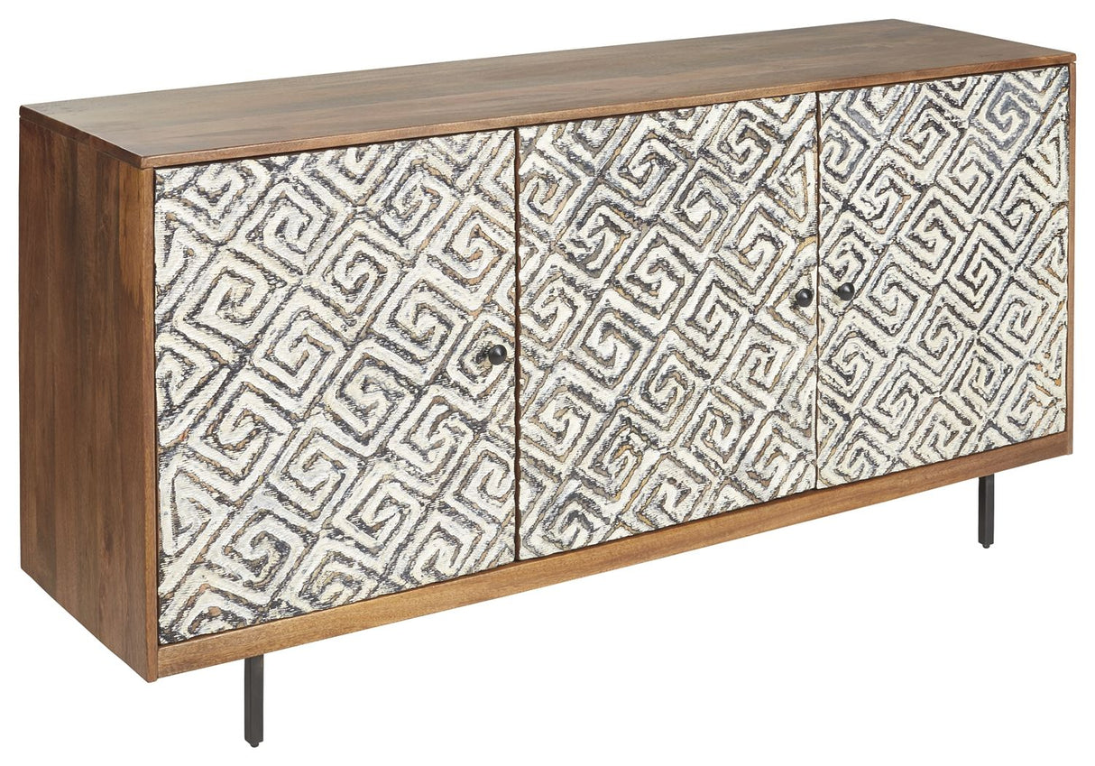 Kerrings - Brown / Black / White - Accent Cabinet by Signature Design by Ashley® | Bel Furniture