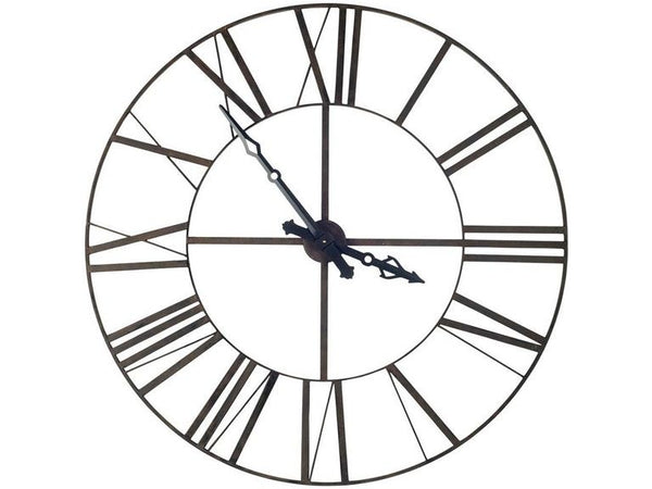 50"H Circle Metal Skeleton Wall Clock - Black