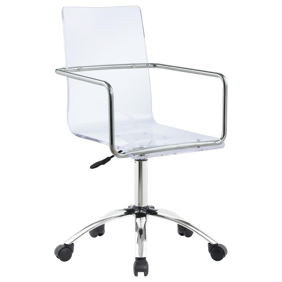 Amaturo - Acrylic Adjustable Home Office Desk Chair - Clear by CoasterEssence | Bel Furniture