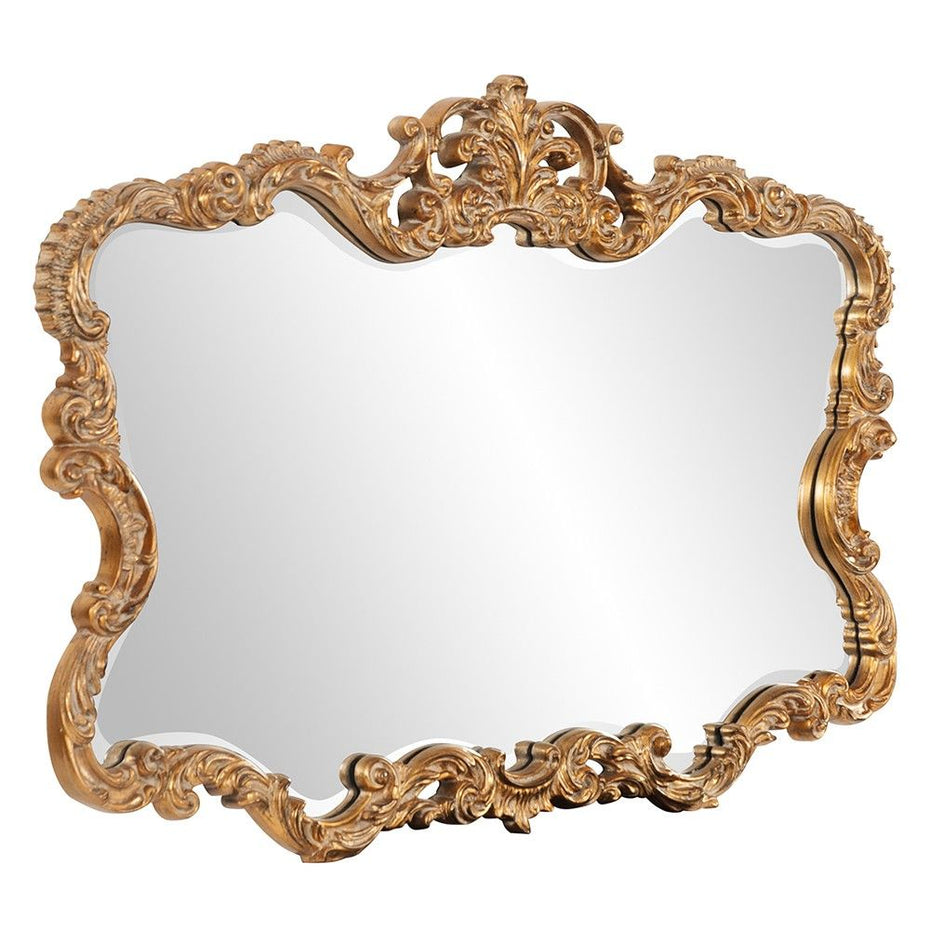 Mirror With Decorative Textured Frame - Gold Leaf