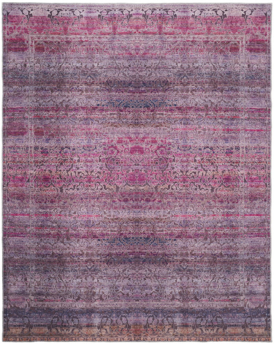 Floral Power Loom Area Rug - Pink And Purple - 2' X 3'