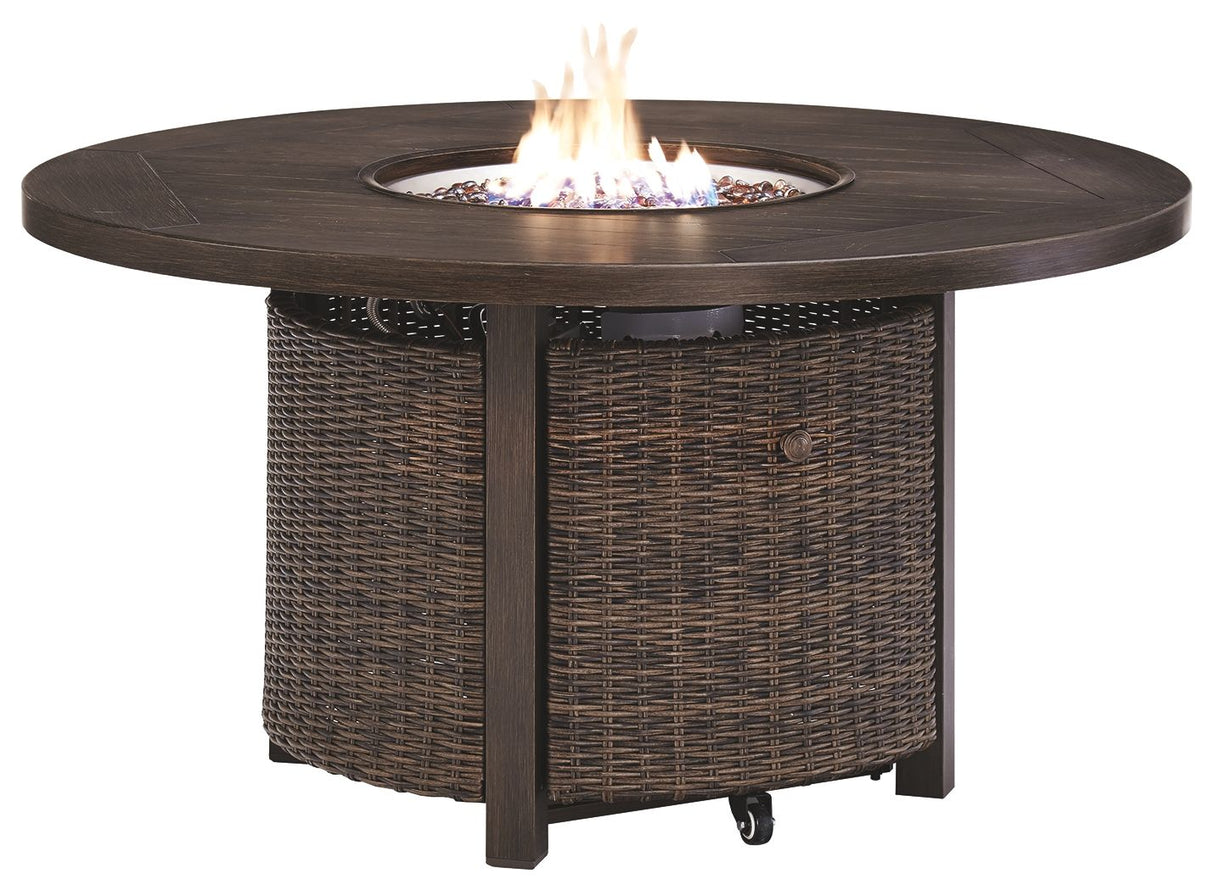 Paradise Trail - Medium Brown - Round Fire Pit Table by Signature Design by Ashley® | Bel Furniture