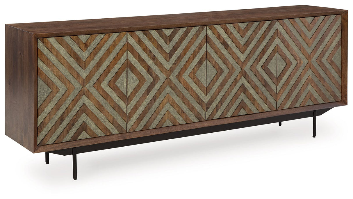 Dreggan - Brown / Gold Finish - Accent Cabinet by Signature Design by Ashley® | Bel Furniture