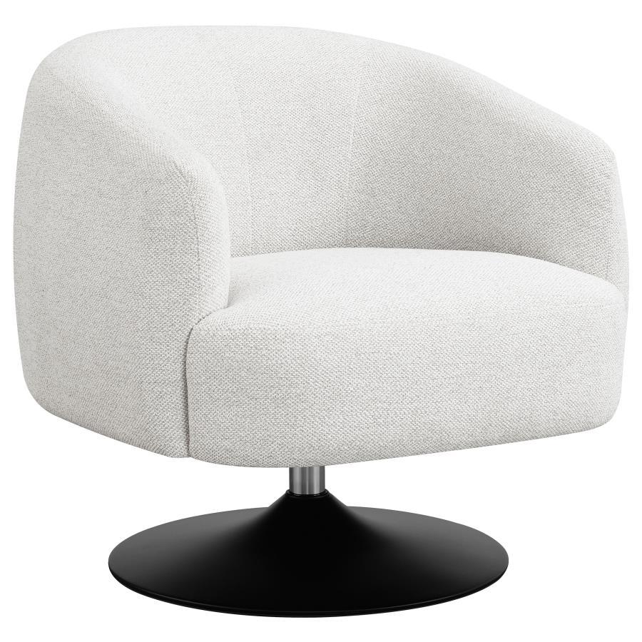 Dave - Upholstered Barrel Back Swivel Club Chair - Beige by CoasterElevations | Bel Furniture