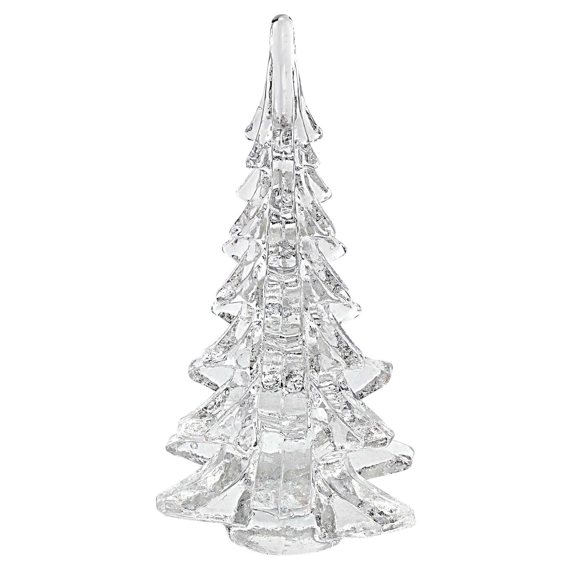 10"H Mouth Blown Glass Christmas Tree Sculpture - Clear
