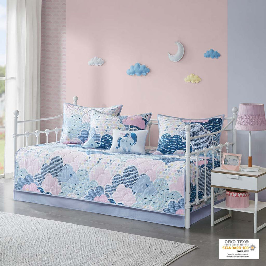 Cloud - 6 Piece Reversible Daybed Set - Blue