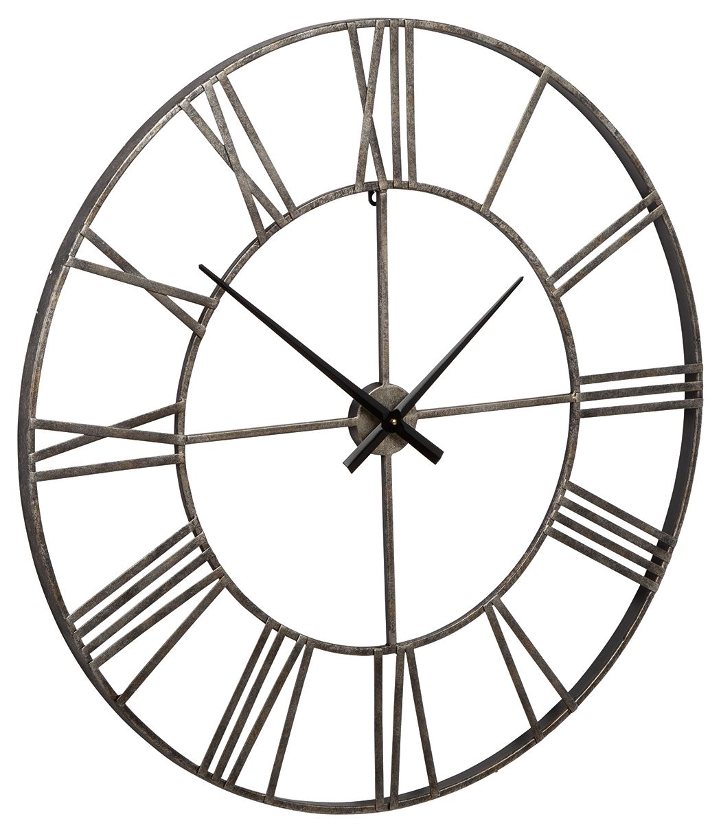 Paquita - Wall Clock Pearl Silver by Signature Design by Ashley® | Bel Furniture