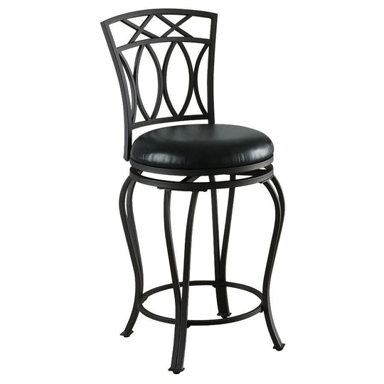Adamsville - Upholstered Swivel Stool Black Counter Height (24"-27") by CoasterEveryday | Bel Furniture