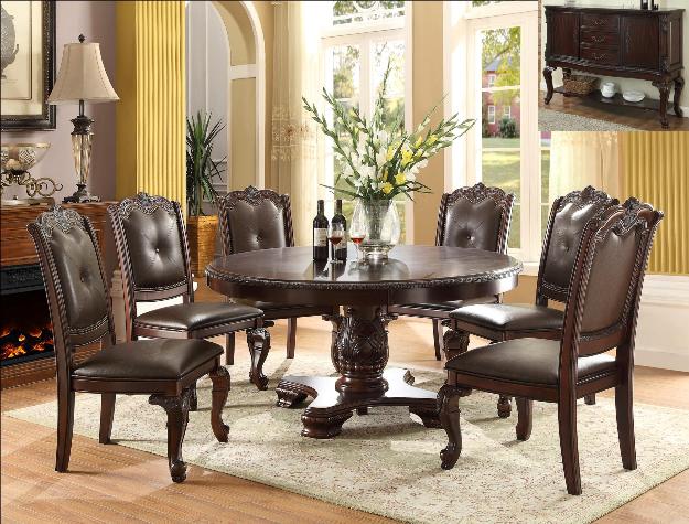 KIERA 5 PIECE ROUND DINING SET by Crown Mark | Bel Furniture