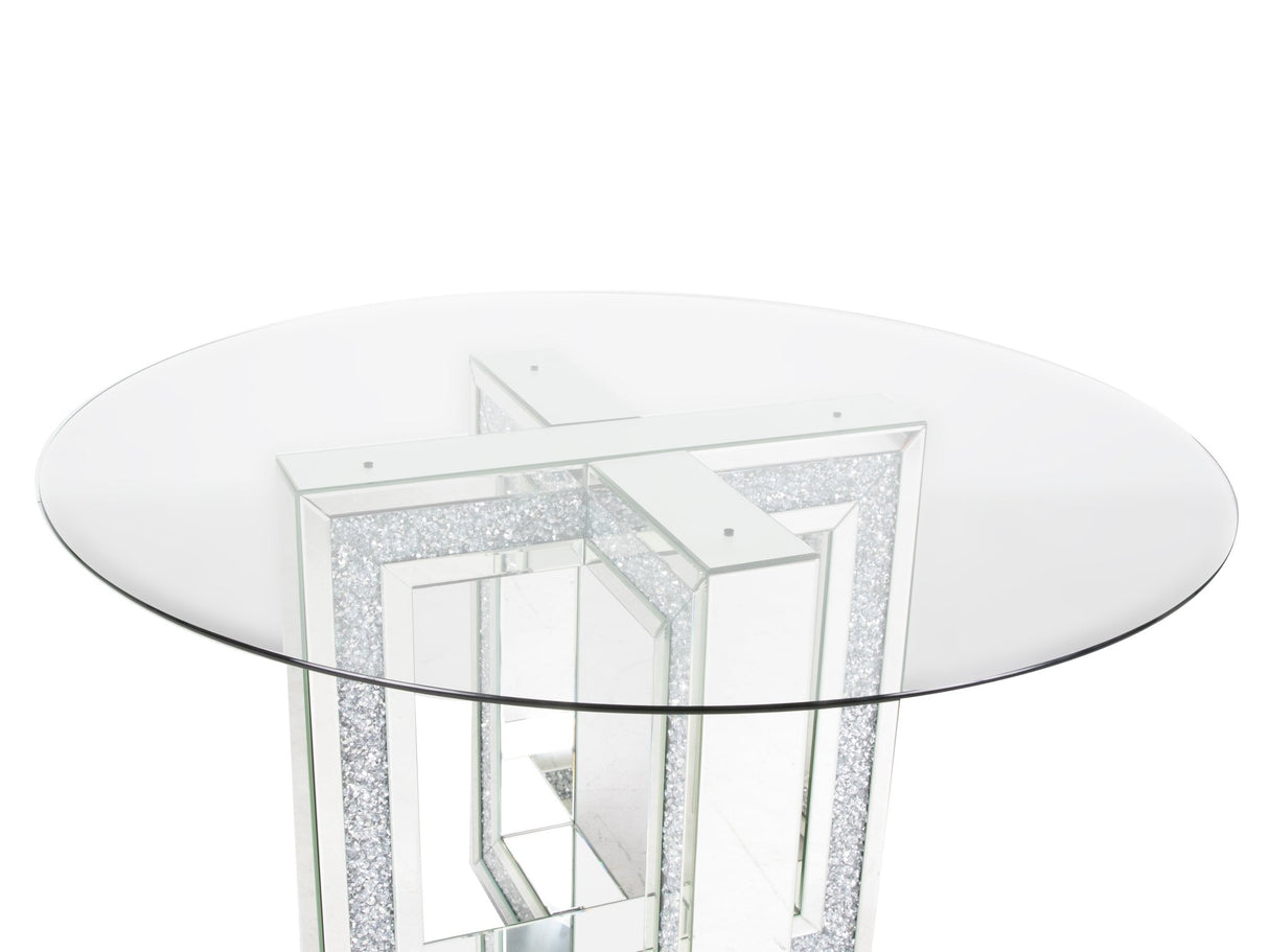 MIRRORED ROUND ACCENT TABLE by Mollai Collections | Bel Furniture