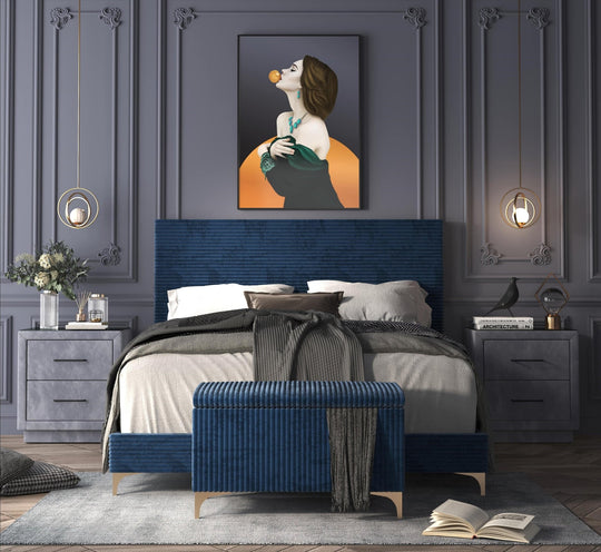 QUEEN BED WITH STORAGE BENCH by Mollai Collections | Bel Furniture