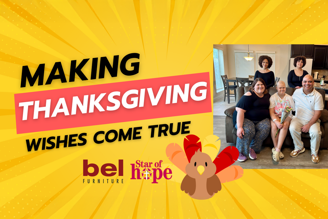 Family’s Thanksgiving Wish Granted with the Help of Bel Furniture and Star of Hope