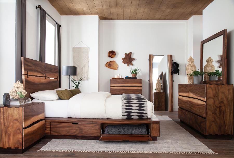 Winslow storage bedroom set with a storage bed and matching case pieces