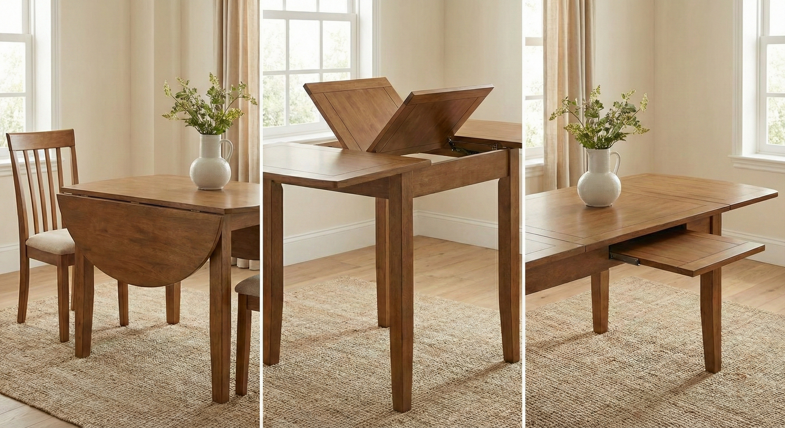 The Complete Guide to Extendable Dining Tables: Drop-Leaf vs Butterfly Leaf vs Self-Storing Leaf