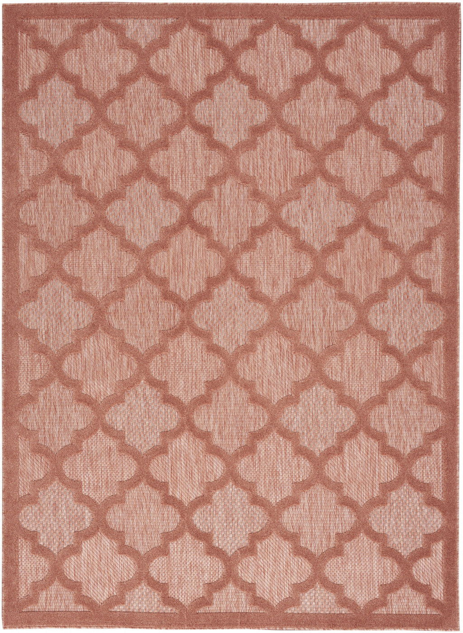 4' X 6' Ikat Indoor / Outdoor Area Rug - Coral Orange