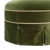 Maribel - Round Accent Ottoman - Olive Green