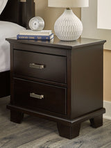 Covetown - Dark Brown - Two Drawer Night Stand by Signature Design by Ashley® | Bel Furniture