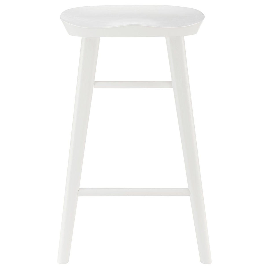 Solid Wood Backless Counter Height Bar Chair - White