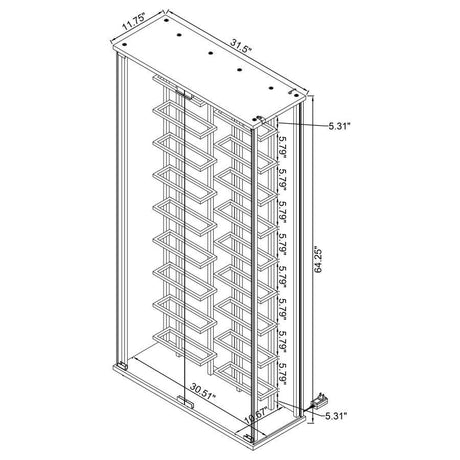 Montara - Tempered Glass Wine Storage LED Curio Cabinet - Chrome by Coaster Fine Furniture | Bel Furniture