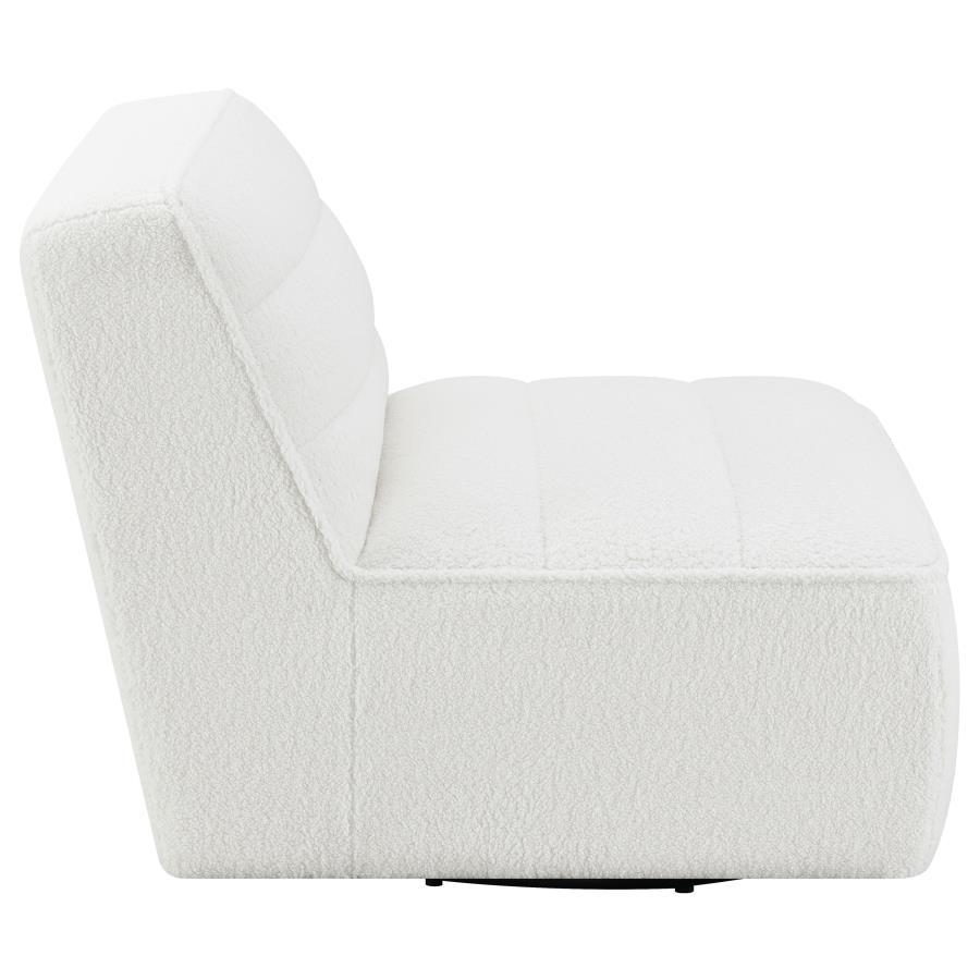 Cobie - Upholstered Armless Swivel Chair - Natural