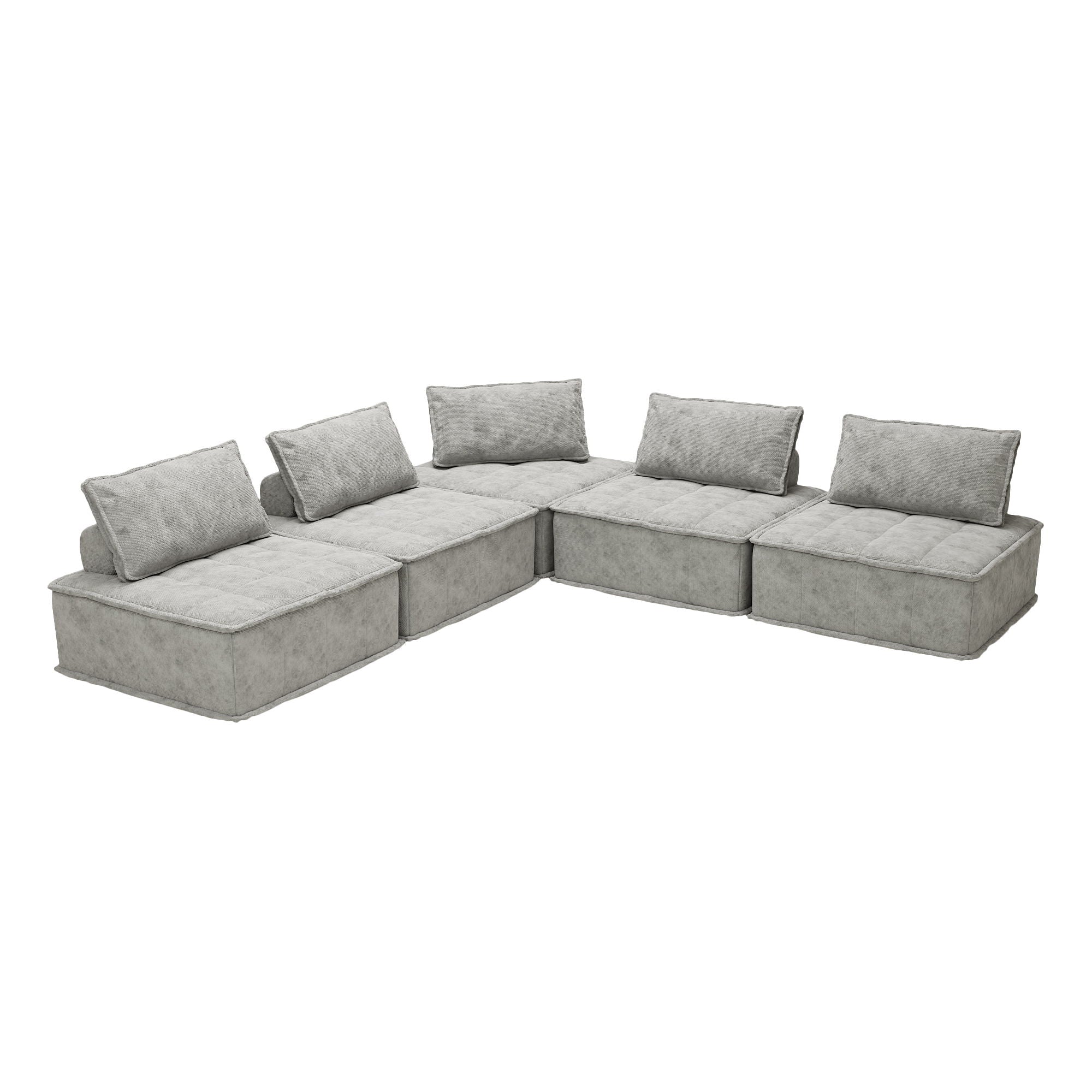 Luxury L-Shaped Modular Sofa With Hidden Legs, Adjustable Cushions, And Spring Seats - Perfect For Modern Living Room