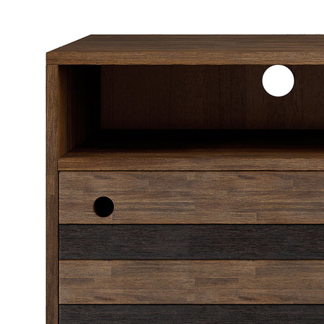 Clarkson - TV Stand - Rustic Natural Aged Brown by Simpli-Home | Bel Furniture