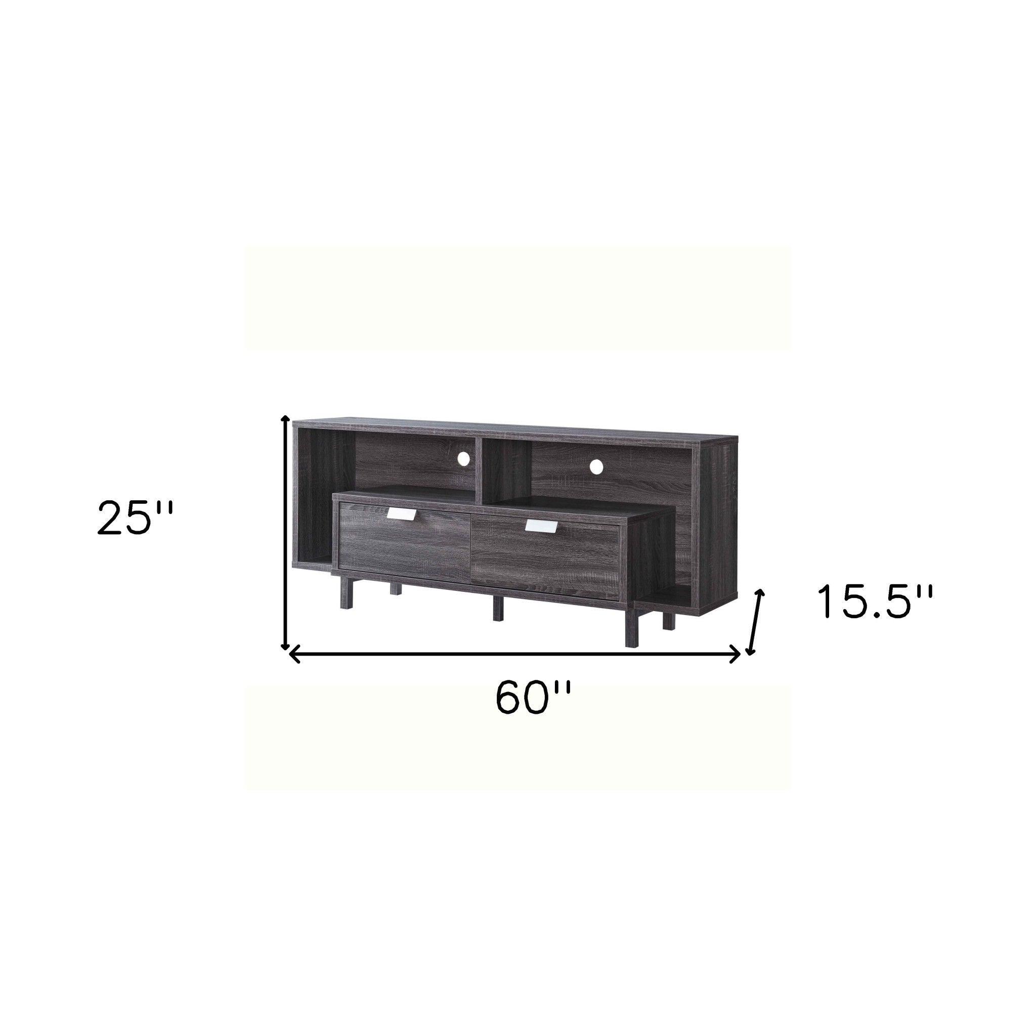 Particle Board And Cabinet Enclosed Storage TV Stand - Ash Gray