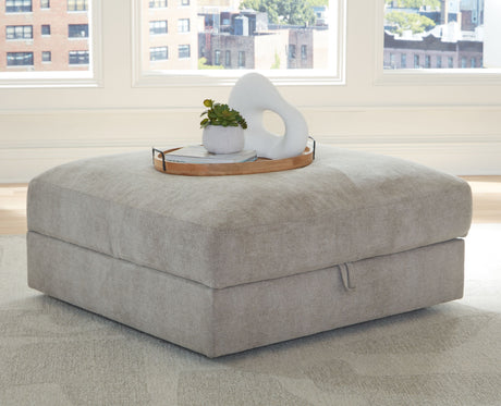 Aslan Court - Pebble - Ottoman With Storage by Benchcraft® | Bel Furniture