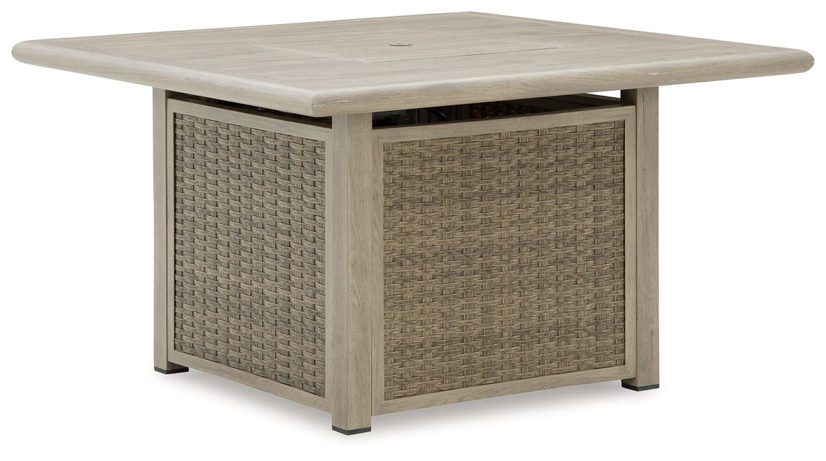 Cliff Trails - Beige - Square Fire Pit Table by Signature Design by Ashley® | Bel Furniture